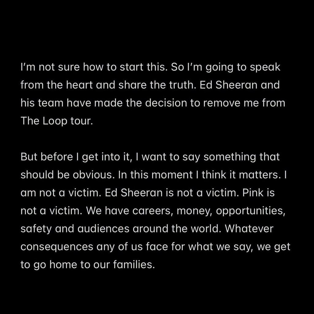 Macklemore aseguró que mantendrá su postura en apoyo a Palestina pese a quedar fuera de las próximas fechas de la gira de Ed Sheeran. Foto: Instagram